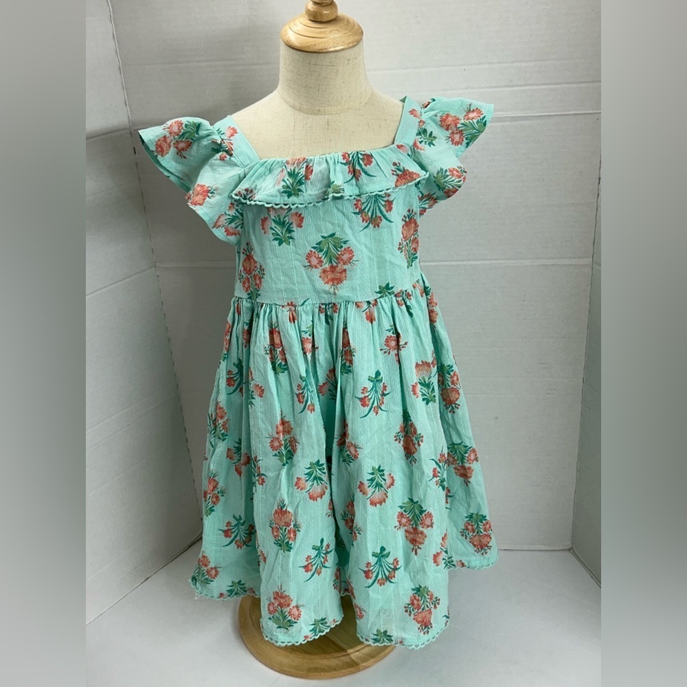 Cynthia Rowley Floral Kids Dress - Teal and Coral